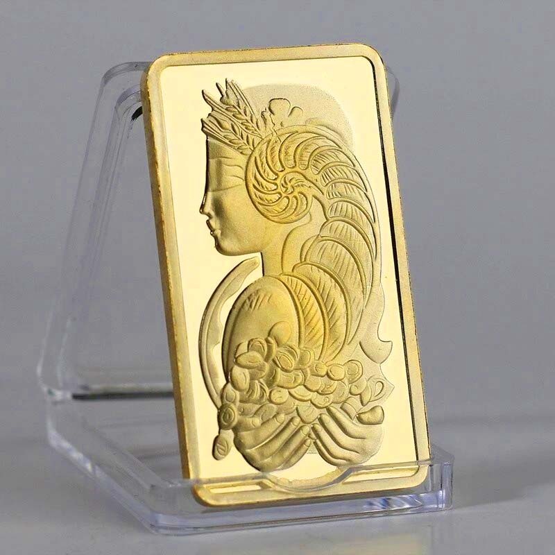 ogam Mulia Replika Logam Mulia Retro Logam Mulia Mahar 999.9% Replika Persegi Design Motif Suisse du