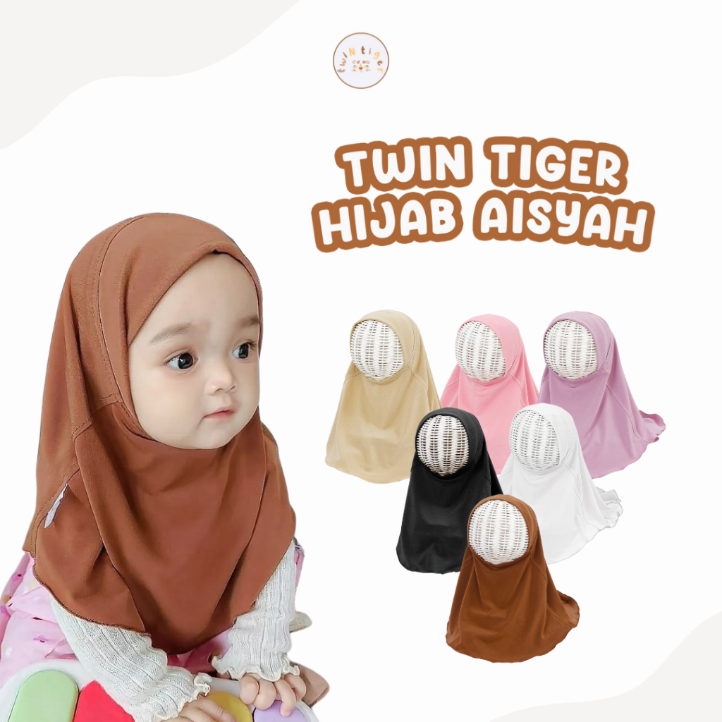 Jilbab Anak Instan Katun Jersey PremiumTwin Tiger HIJAB AISYAH Bergo Kerudung Cewek TK SD