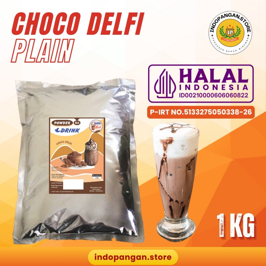 

Powder Rasa Choco Delfi 1 Kg (PLAIN) Kemasan Foil / Bubuk Minuman Rasa Choco Delfi 1 Kg