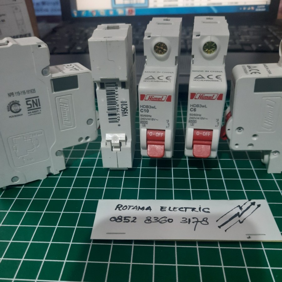 MCB 1P 2A MCB 1P 6A MCB 1P 10A MCB 1P 16A MCB 1P 20A - 63A 4,5kA SNI