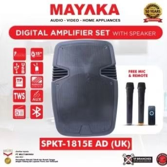 SPEAKER PORTABLE BLUETOOTH TROLLEY SPKT MAYAKA- 1815E AD UKURAN 15 INCH