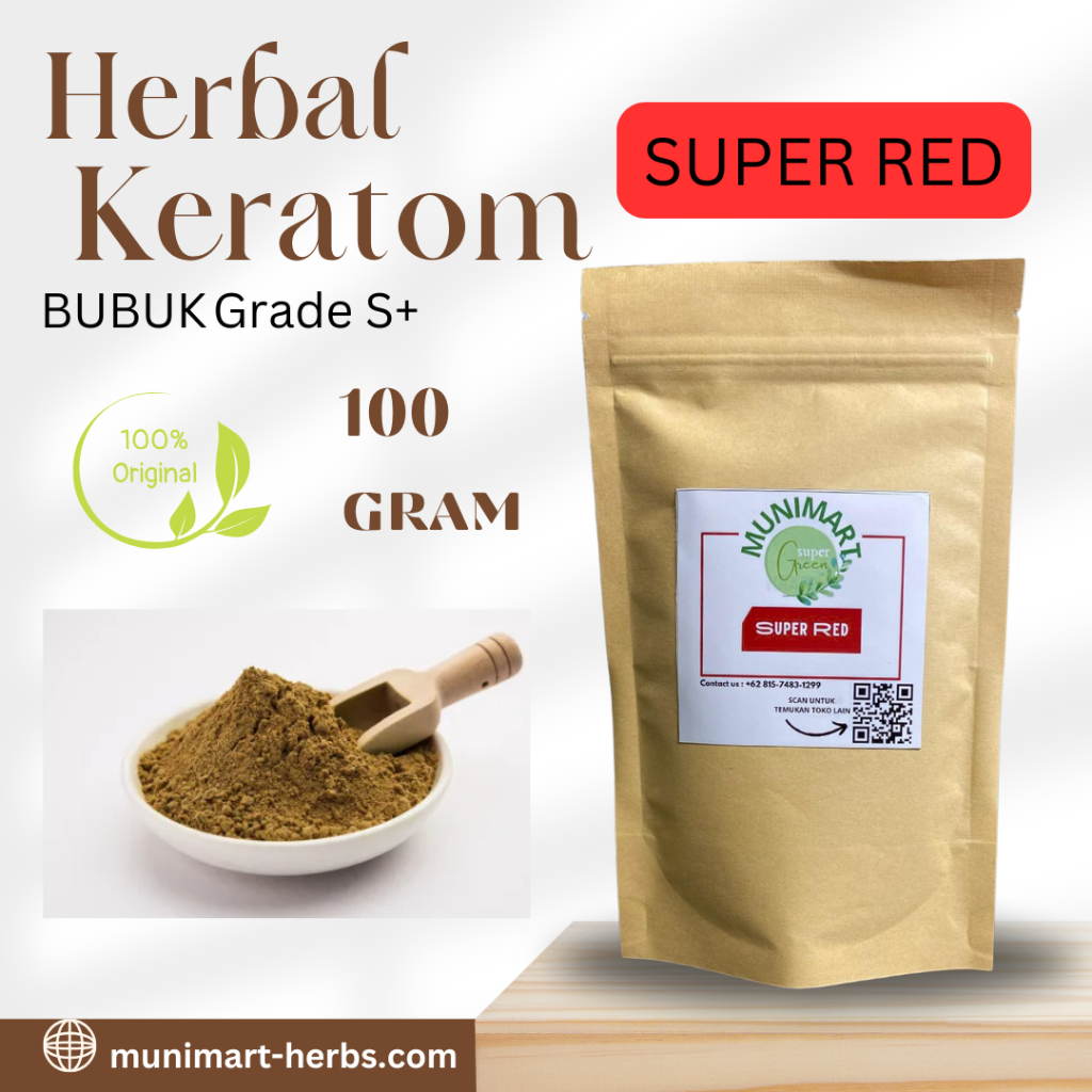 

Munimart Herbal Keratuper Red Bubuk Grade S+ Super 100 Gram