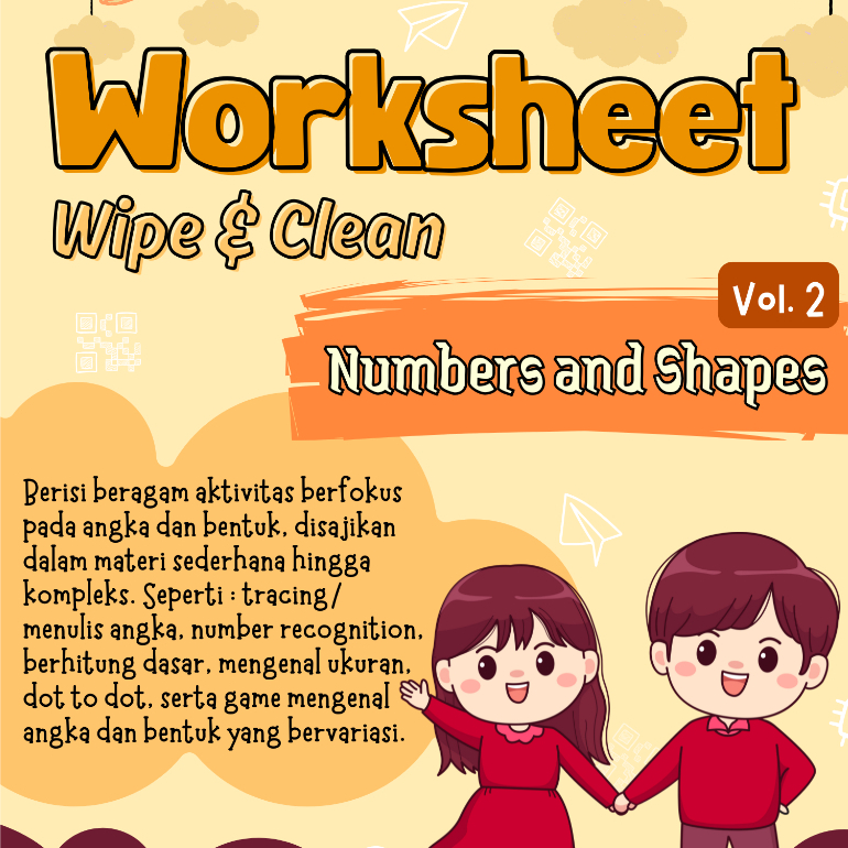 

✨BUKUNYA NAYU✨ VOL 2 (Number and Shape) - Worksheet Wipe and Clean Anak Usia 3 4 5 6 Tahun - TERBARU