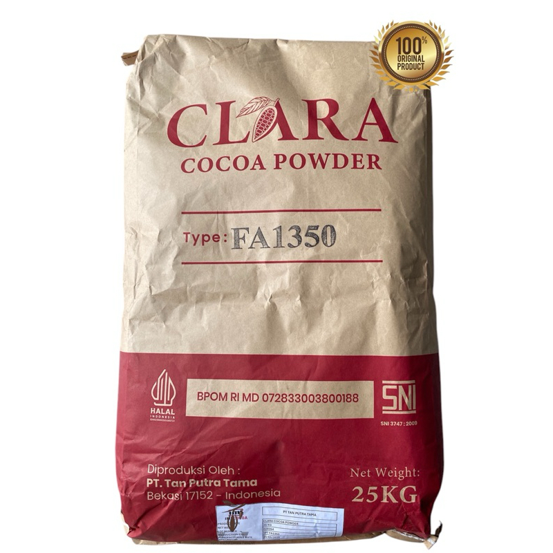 

Cokelat Bubuk Clara Type FA1 350 25 Kg (untuk brownies/kue kering )