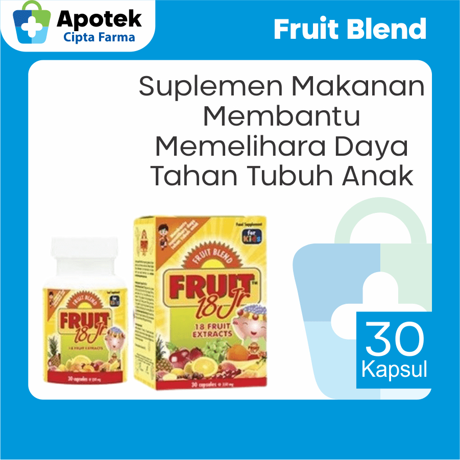 

Fruit 18Jr Sari Buah Asam Askorbat Kalsium Karbonat Bentonite Suplemen Makanan Suplemen Kesehatan Tubuh Daya Tahan Tubuh Batuk Pilek Pencernaan dan Sembelit