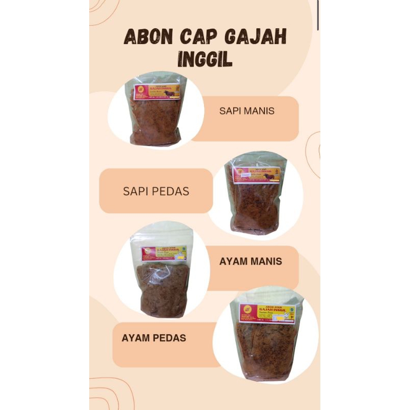 

Abon sapi dan ayam gajah inggil 250g