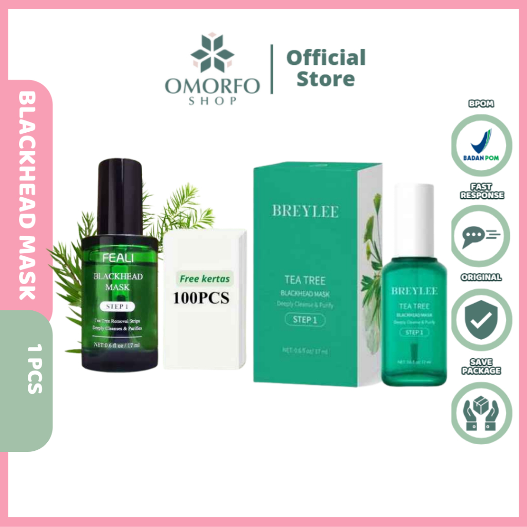 [Omorfo] [ Free Kertas ] FEALI Blackhead Remover Mask Step 1 Peel Off | BREYLEE Tea Tree Blackhead M