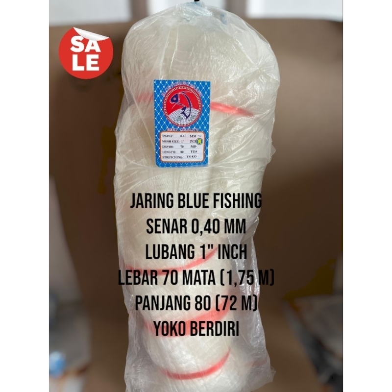 JARING IKAN 0,40 m lubang 1" inch STRETCHING YOKO