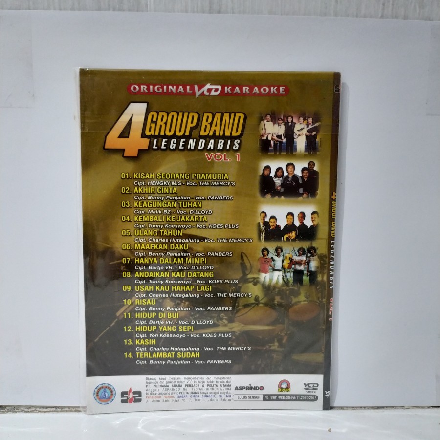 VCD Original Karaoke 4 GROUP BAND LEGENDARIS VOL.1