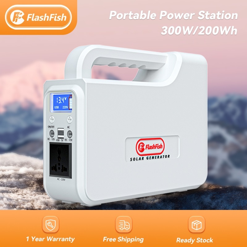 FlashFish 300W Portable Powerbank Camping Mini Genset Camping Solar Power bank