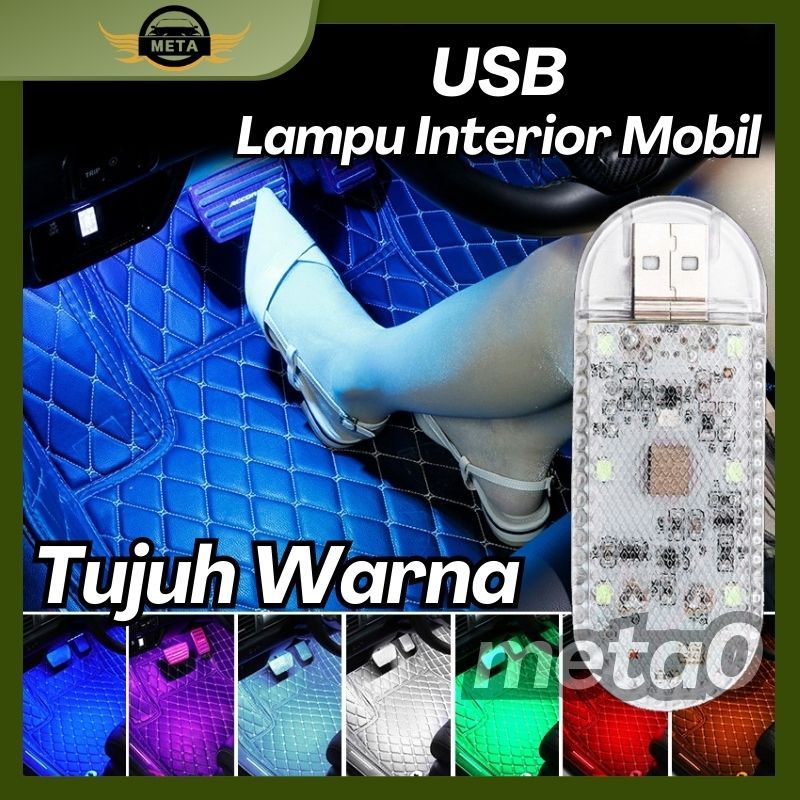 Lampu Interior Mobil LED 7 Warna RGB Lampu Kolong Motor Touch Control Tanpa Kabel Lampu Plafon Mobil
