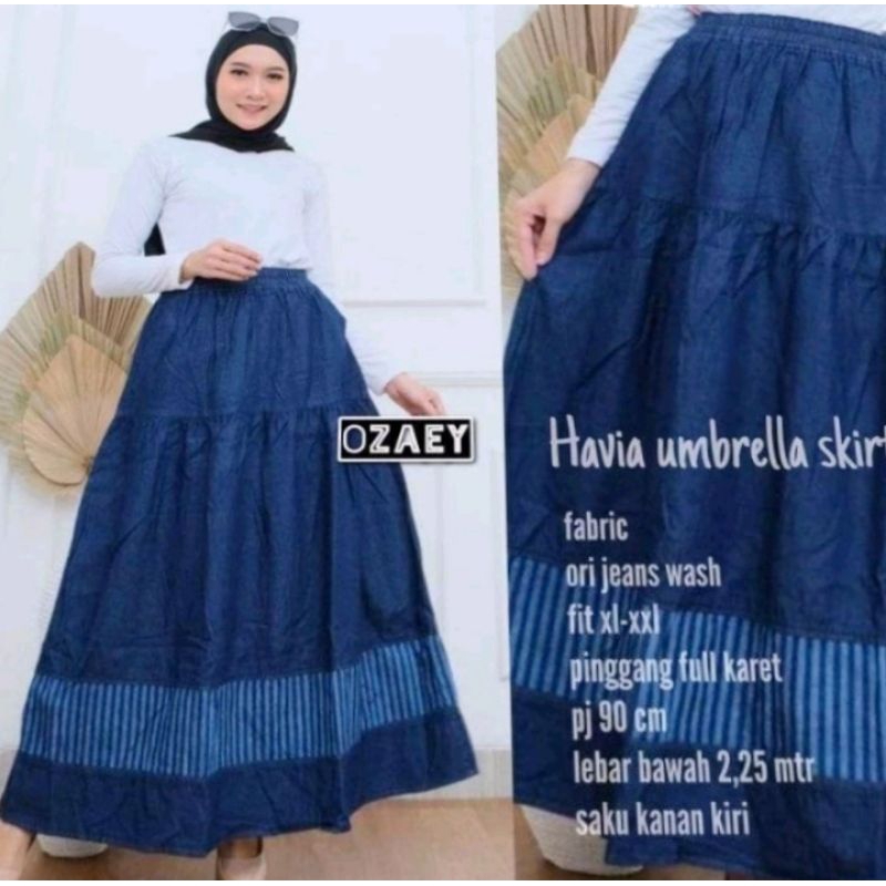 Rok Jeans Panjang motif kualitas bagus