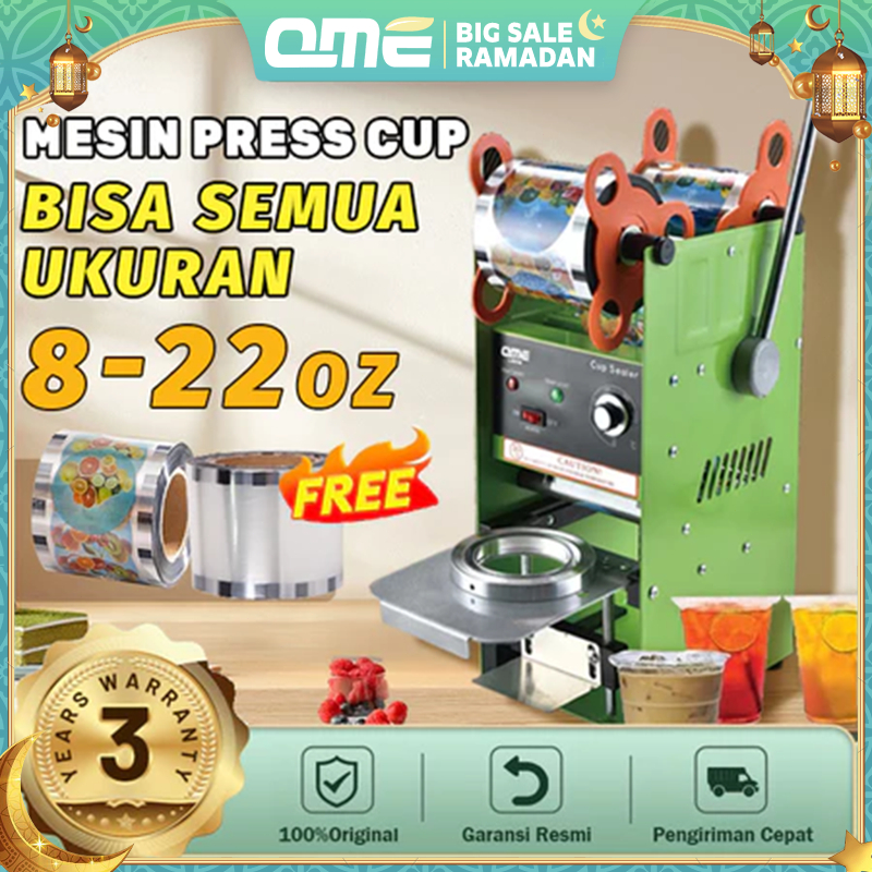 QME Mesin Press Cup/Mesin Press Gelas Plastik Cup Sealer 8oz-22oz