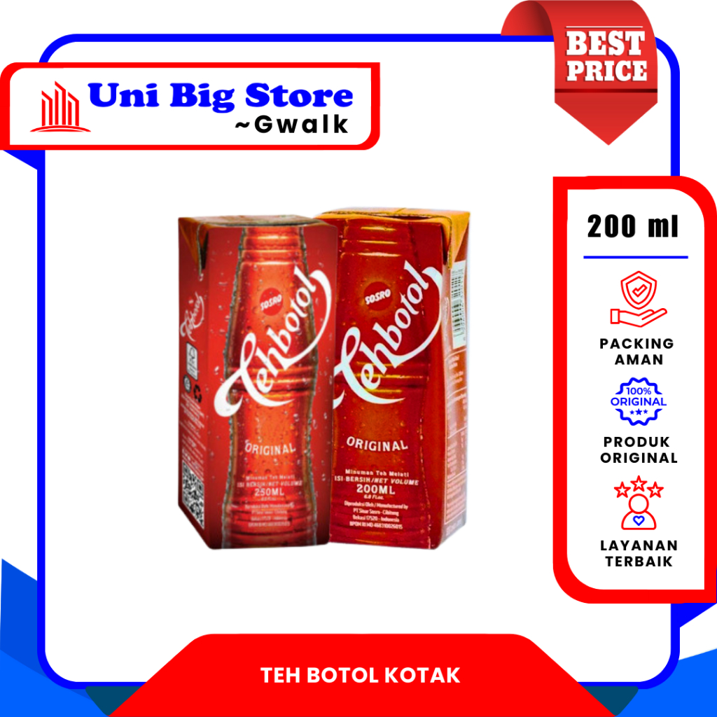 

SOSRO TEH BOTOL KOTAK ORIGINAL MELATI JASMINE TEA - 200 ml