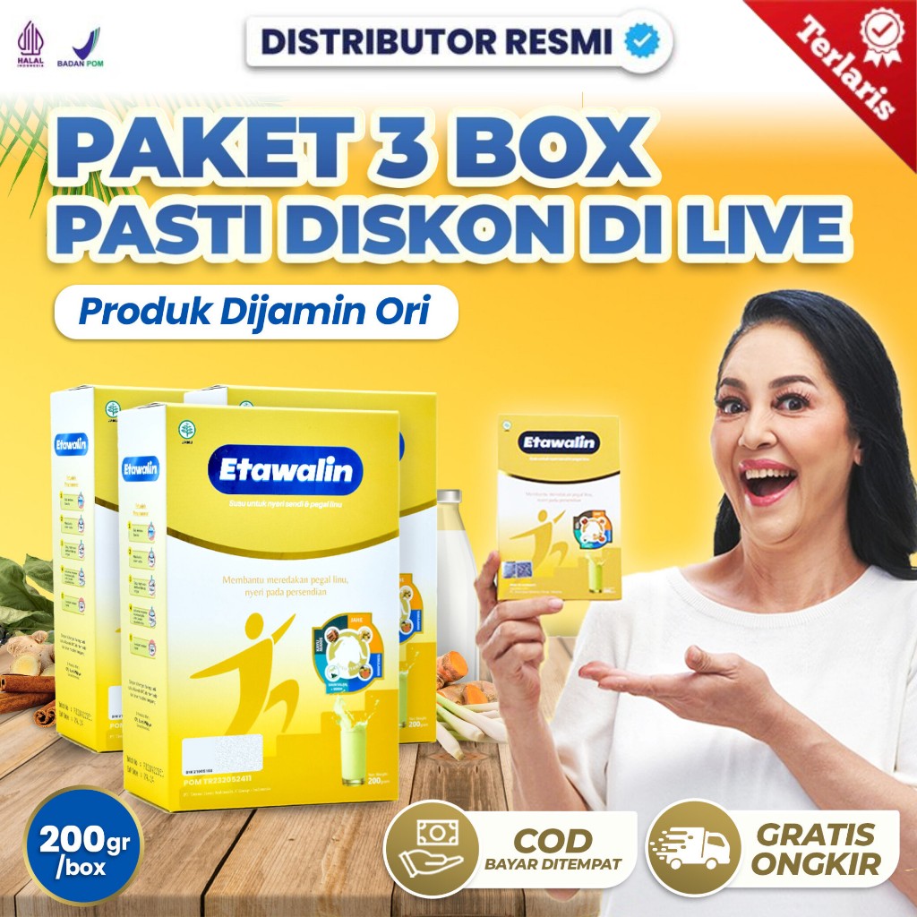 

Etawalin Original 3 Box - Susu Kambing Etawalin Asli Original Atasi Nyeri Sendi dan Tulang