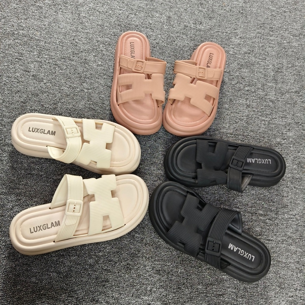 Sandal Selop H Wanita Simple 4 cm Jelly 1240-1