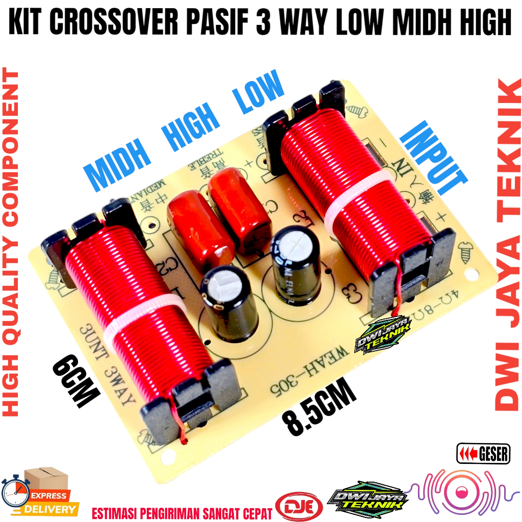 Kit Crossover Pasif 3 WAY LOW TREBLE MIDH
