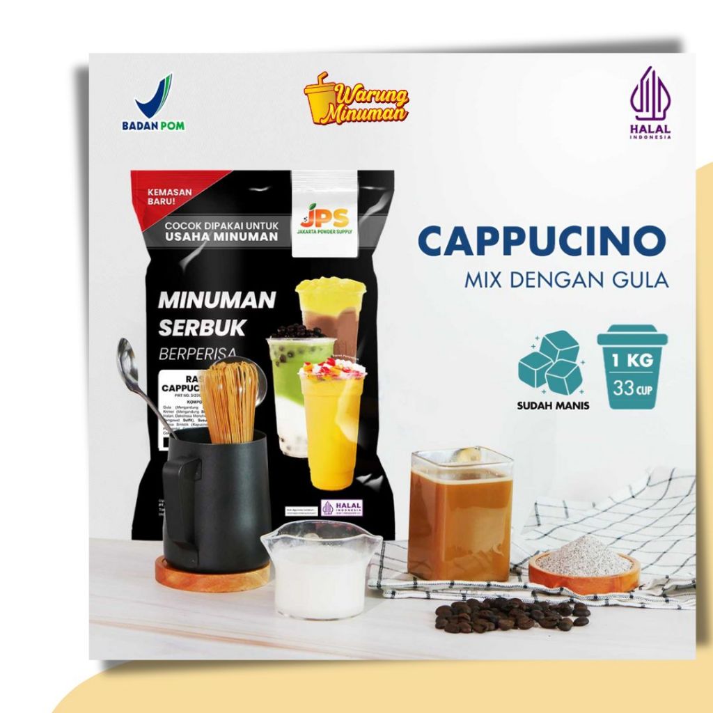 

JPS Mix Cappucino 1 kg Bubuk Minuman Dengan Gula / Serbuk Instan Rasa Kopi