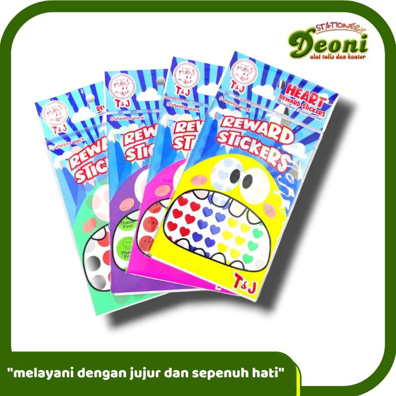 

TJ Label Reward Sticker Heart Dot Smile Thank You 120 Stickers