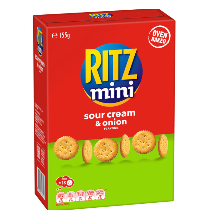 

Ritz Mini Crackers Sour Cream & Onion Flavour | 155g