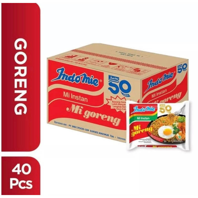 

INDOMIE GORENG 1 DOS ISI 40 BUNGKUS @85 GRAM