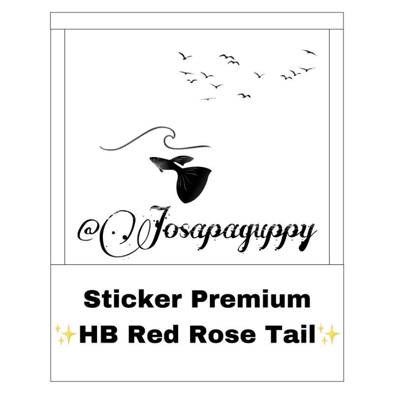 STIKER PREMIUM HB RED ROSE TAIL