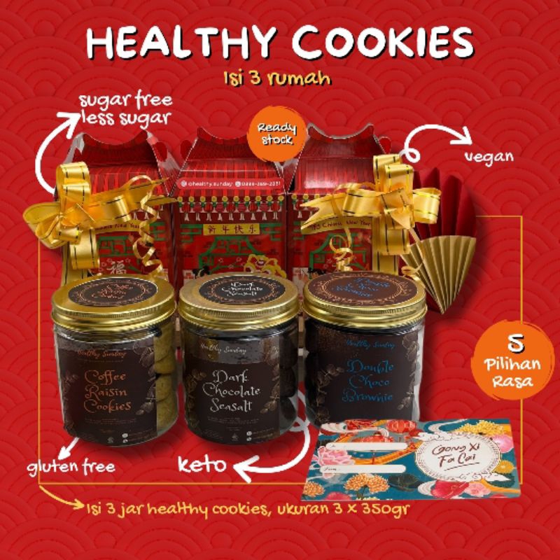 

READY STOCK HEALTHY COOKIES ISI 3 RUMAH (KADO CHINESE NEW YEAR),JAKARTA BARAT.