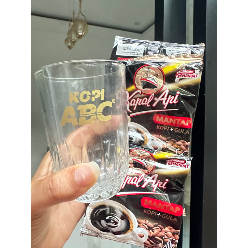 

BONUS Gelas Cantik Kopi Kapal Api MANTAP 10 sachet |1 renteng free Gelas ABC