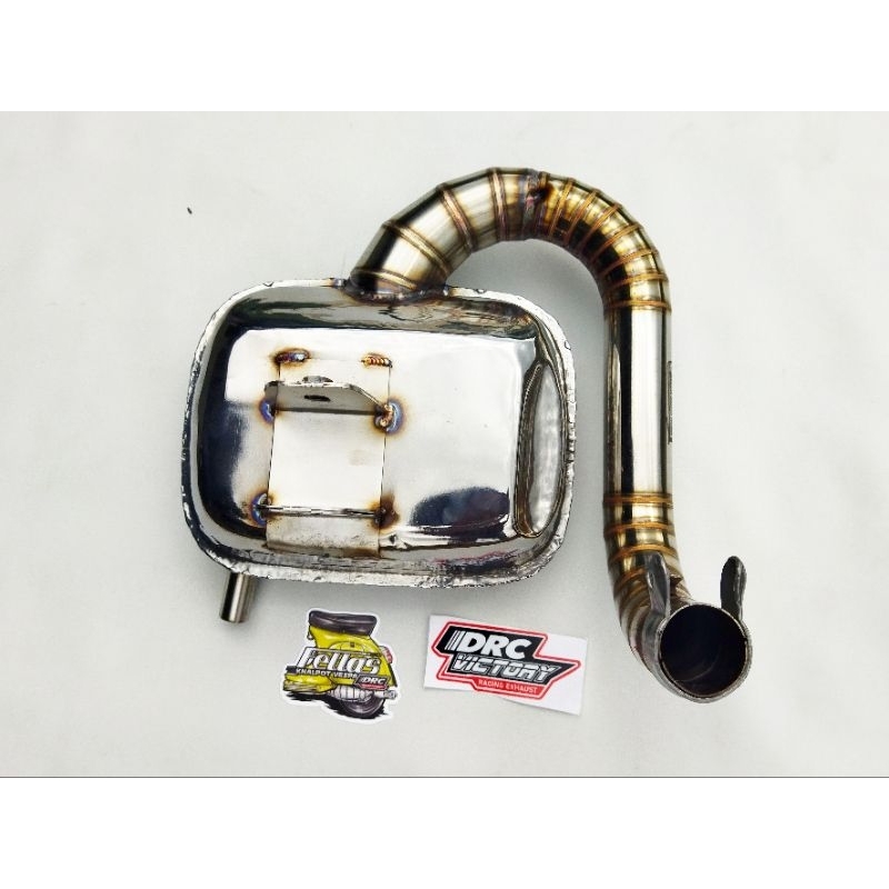 knalpot vespa big box full stainless DRC Racing