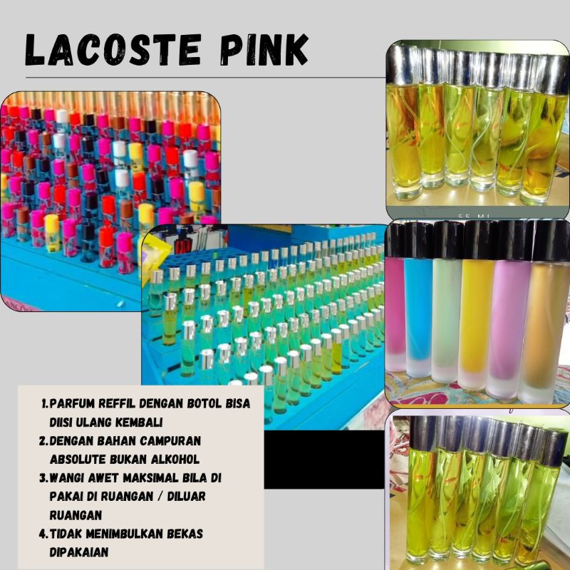 Parfum Lacoste Pink non alkohol | parfum wanita Bestseller | wangi tahan lama
