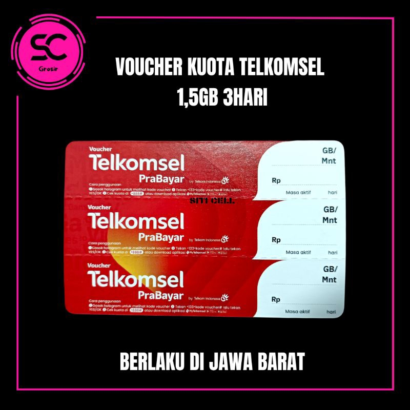 Voucher Telkomsel 1,5GB 3Hari