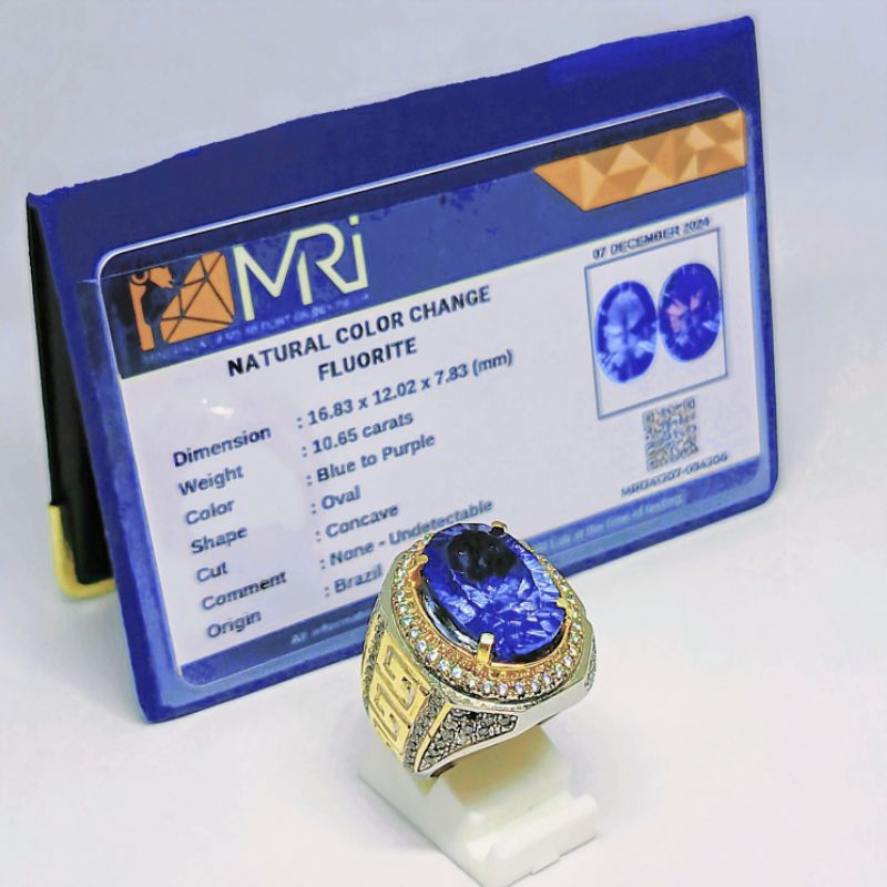 Cincin PERAK Natural CCF Color Change Fluorite + Memo