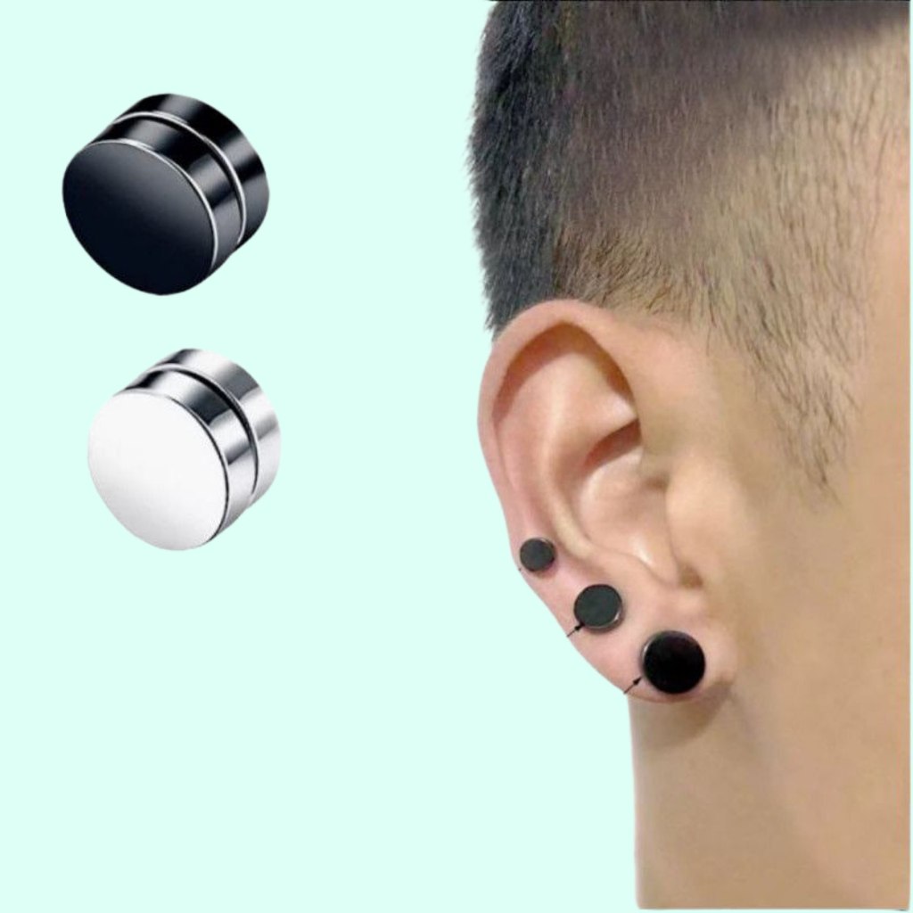 Anting Magnet Tanpa Tindik Pri/Wanita Titanium