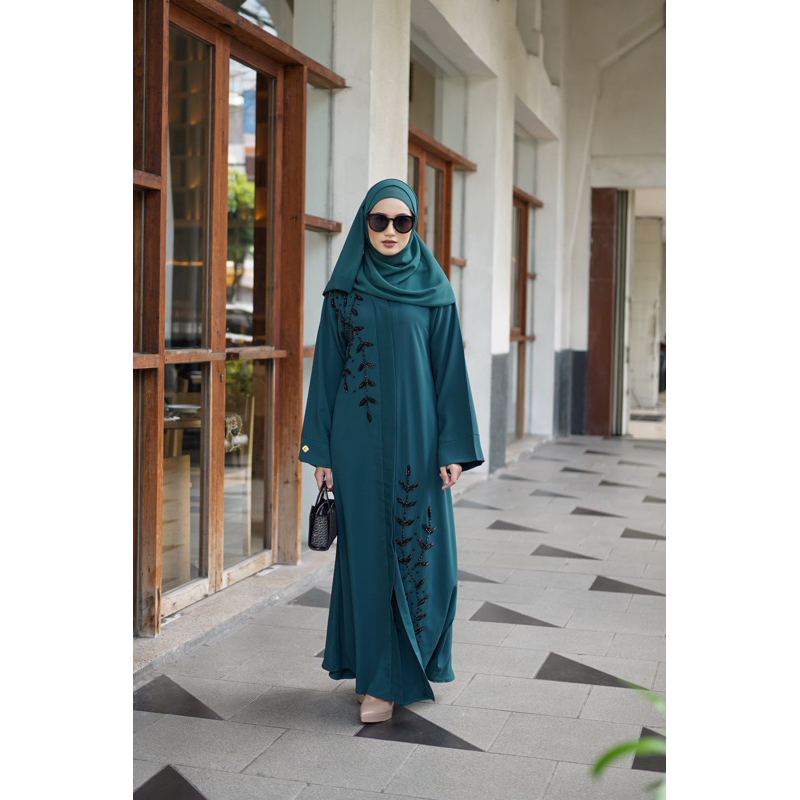 Nurasagaf - Karar Abaya mewah hitam elegant gamis syari