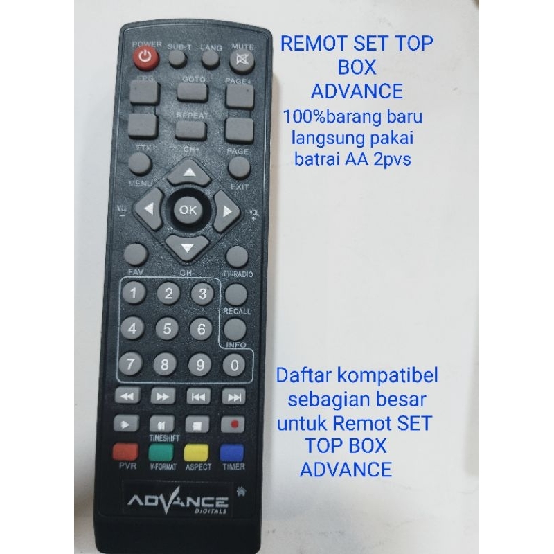 REMOT REMOT SET TOP BOX ADVANCE