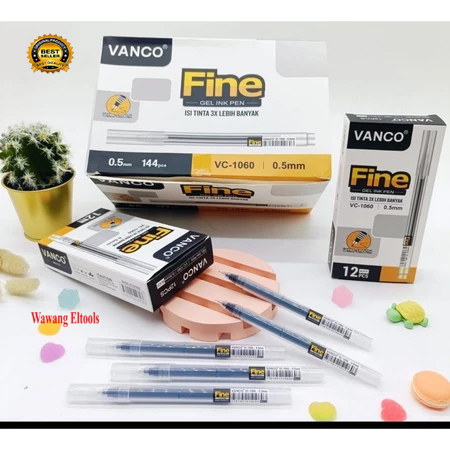 

[1 Pak] Pulpen Bolpen Pena Gel Pen VANCO VC-1060 Tinta Hitam 0,5mm
