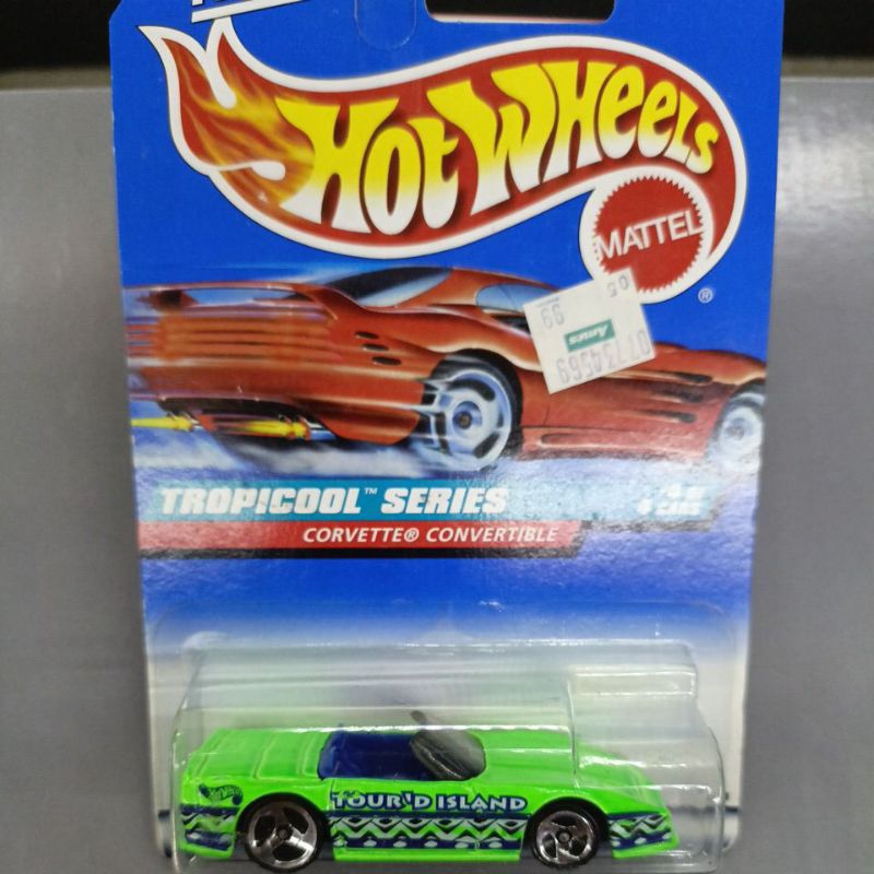 Hotwheels Corvette Convertible Green colorbTour'D Island Tropicool Series Collector HW Chevrolet Hot