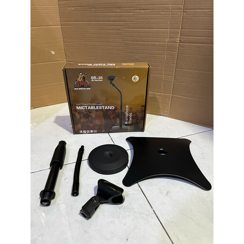 Stand Cagak Mic Meja BMA SR-35 SR35 Original Tabel Stand SR 35 Pendek Podium Microphone Mimbar Goose