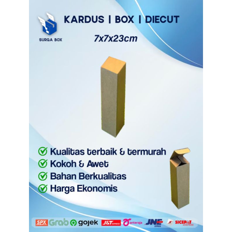 

Kardus Karton Uk. 7x7x23 cm ......Die cut packing botol