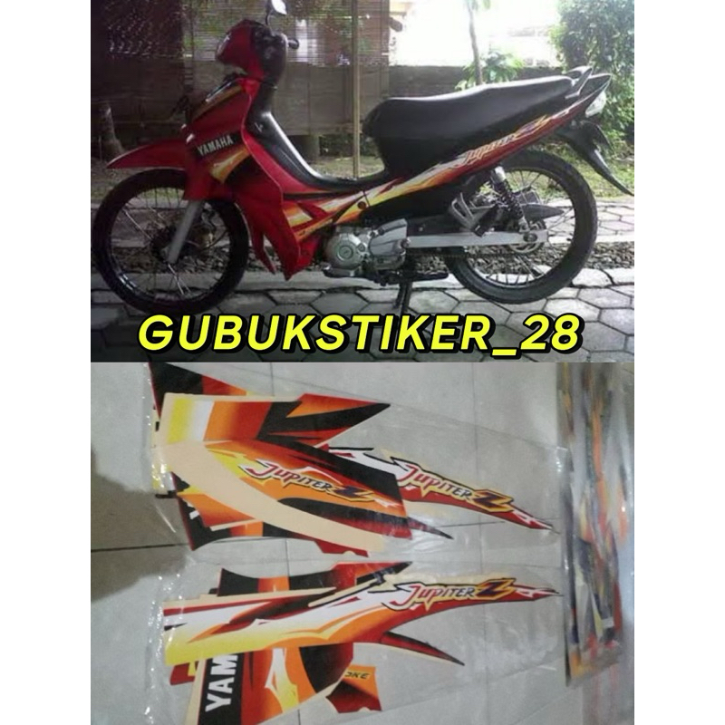 STRIPING STIKER LIS BODY MOTOR YAMAHA JUPITER Z TAHUN 2004 MERAH HITAM