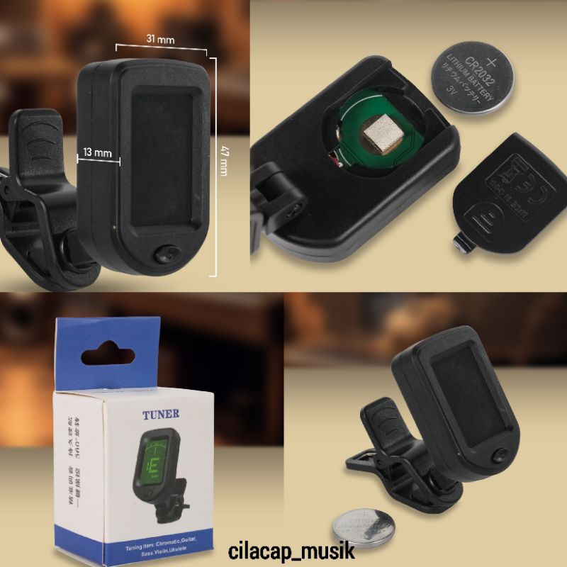 TUNER GITAR ALAT STEM GITAR TUNER BASS BIOLA UKULELE