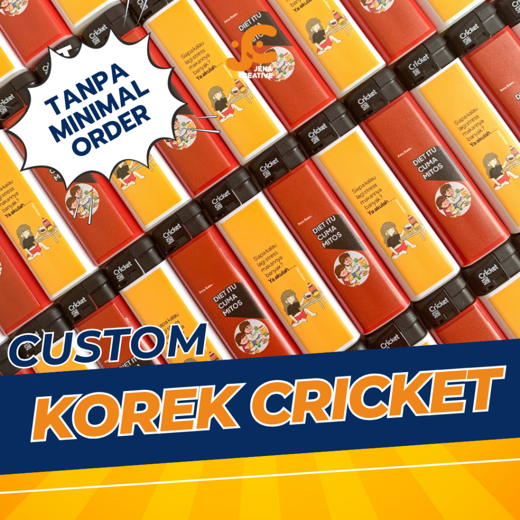 Custom Korek Cricket Print UV / Custom Cricket Print UV / Cetak Korek Promosi