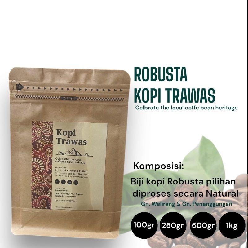

Buay kopi Robusta Kopi Trawas komposisi Biji Pilihan Diproses Secara Natural Gn. Weliang
