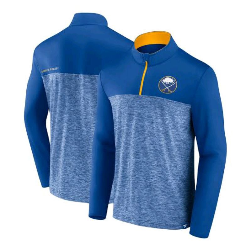 Royal Buffalo Sabres NHL Fanatics Iconic Defender 1/4 Zip Long Sleeve