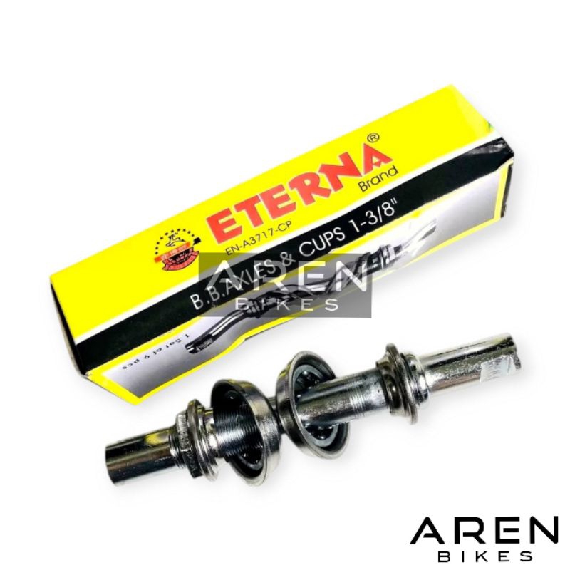 AS TENGAH KERONCONG KECIL ETERNA BB AXLES & CUPS 1-3/8 BOTTOM BRACKET GIR GEAR CRANK SEPEDA ANAK MIN