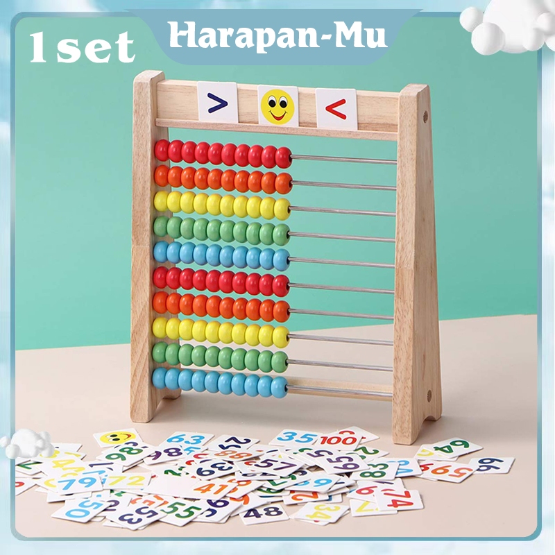 Sempoa Abacus Mainan Edukasi Anak Sempoa Kayu Hitung Anak 10 Baris Papan Berhitung Sempoa