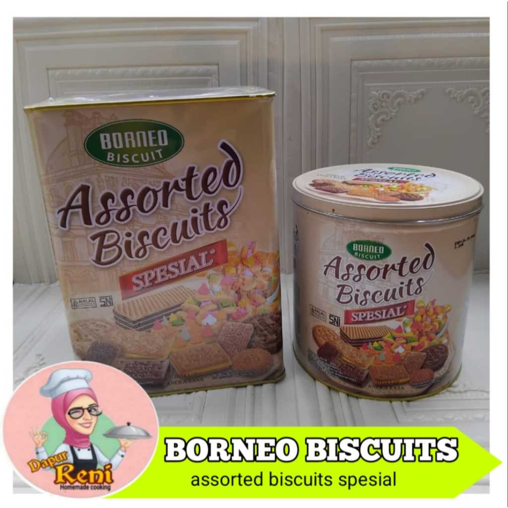 

Borneo assorted biscuits spesial kemasan kaleng 650gr dan 350gr/kue lebaran