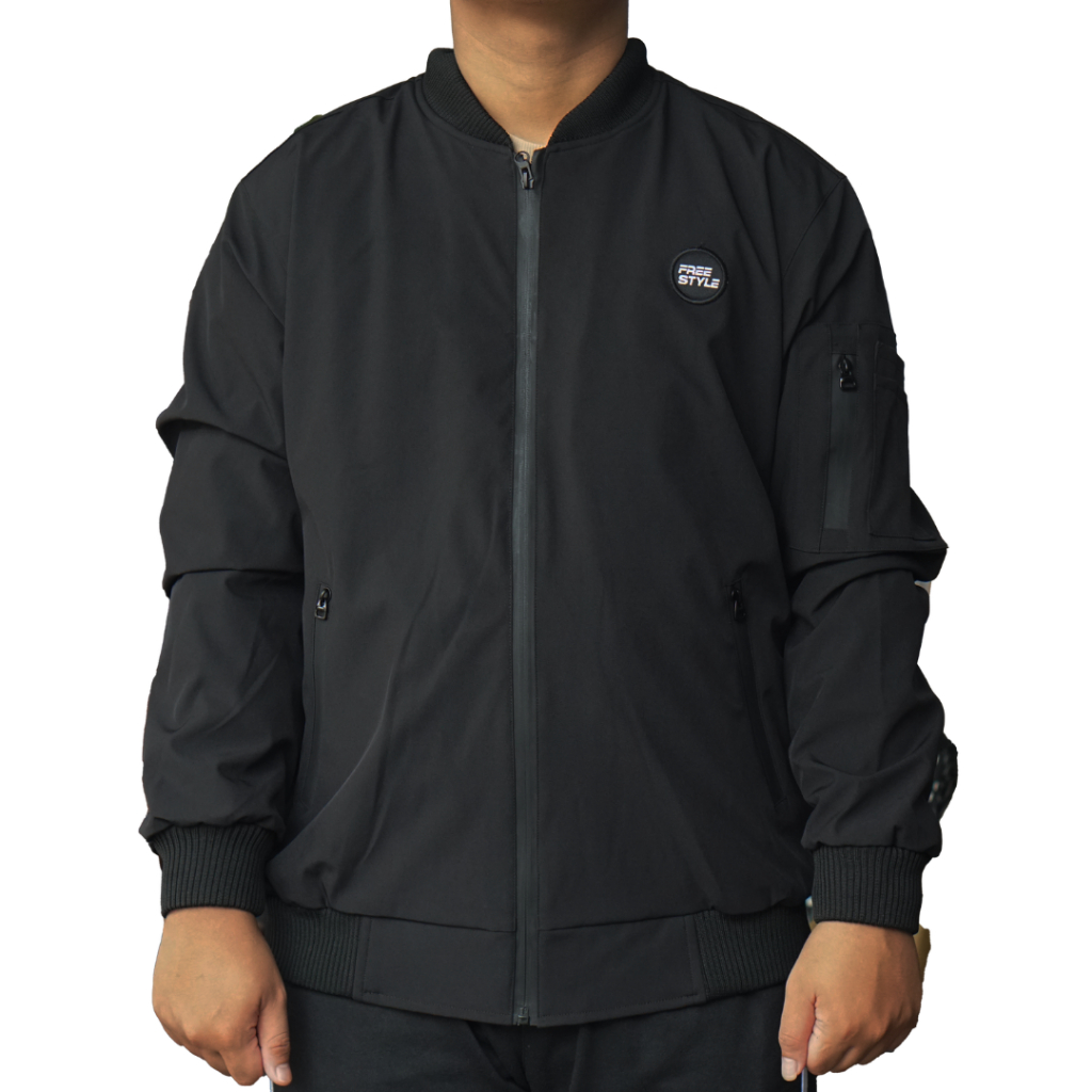 Jstro Bomber Jacket Bahan Prada Jaket Bomber Pria Hijau Army