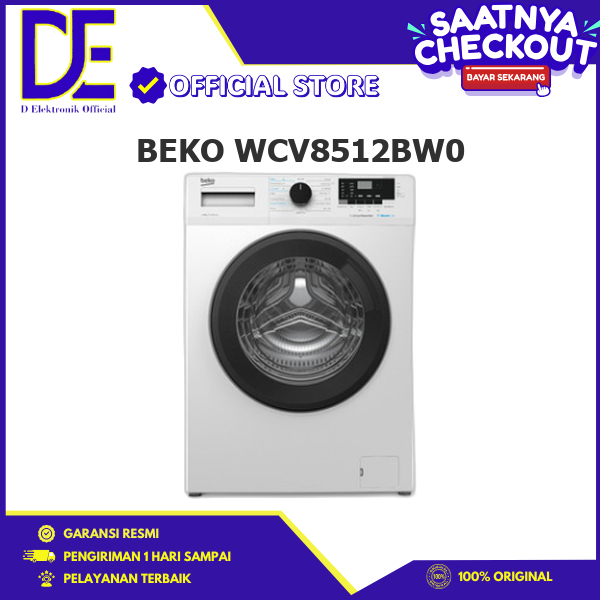 BEKO WCV8512BW0 Mesin Cuci Front Loading 8kg Inverter Child Lock Automatic Water Adjustment PAC//WCV