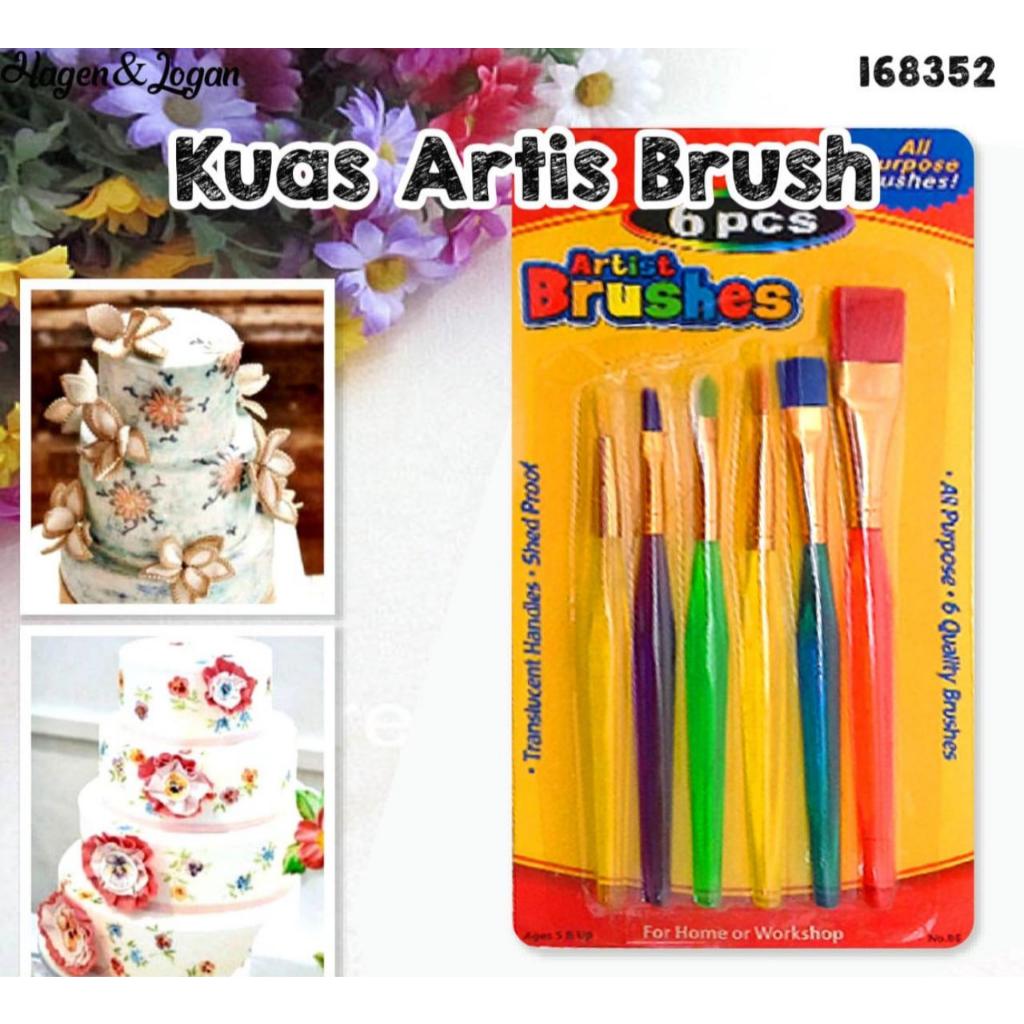 

ARTIS BRUSH, KUAS PLASTIK ISI 6PCS DENGAN MACAM2 UKURAN & BENTUK